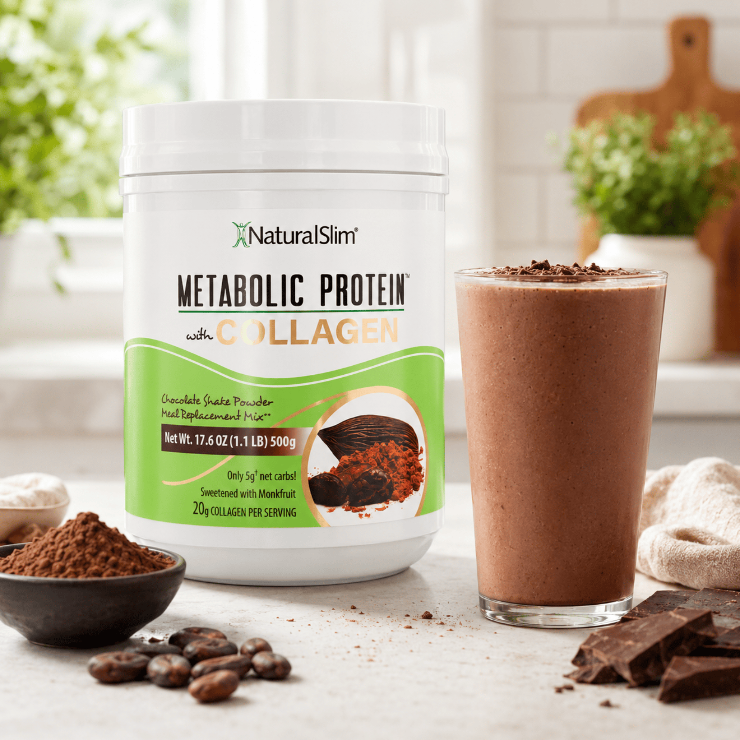 METABOLIC PROTEIN® with COLLAGEN CHOCOLATE -  Batida de proteína de “whey” sabor a Chocolate con Colágeno El-poder-del-metabolismo-frank-suarez adelgazar naturalmente metabolismotv unimetab candiseptic kit de candida mejorar el metabolismo y la salud