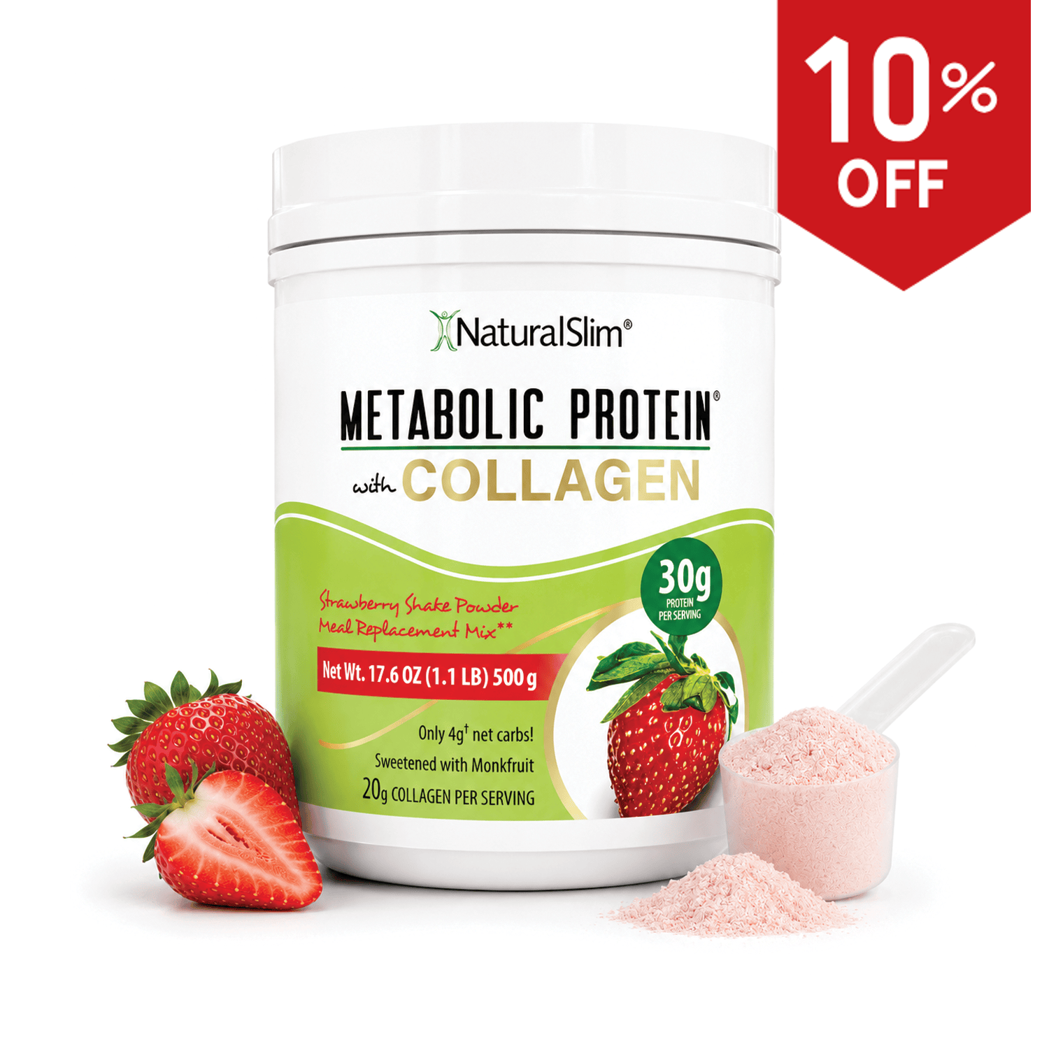 METABOLIC PROTEIN® with COLLAGEN - STRAWBERRY | Batida de proteína de “whey” sabor a Fresa con Colágeno El-poder-del-metabolismo-frank-suarez adelgazar naturalmente metabolismotv unimetab candiseptic kit de candida mejorar el metabolismo y la salud
