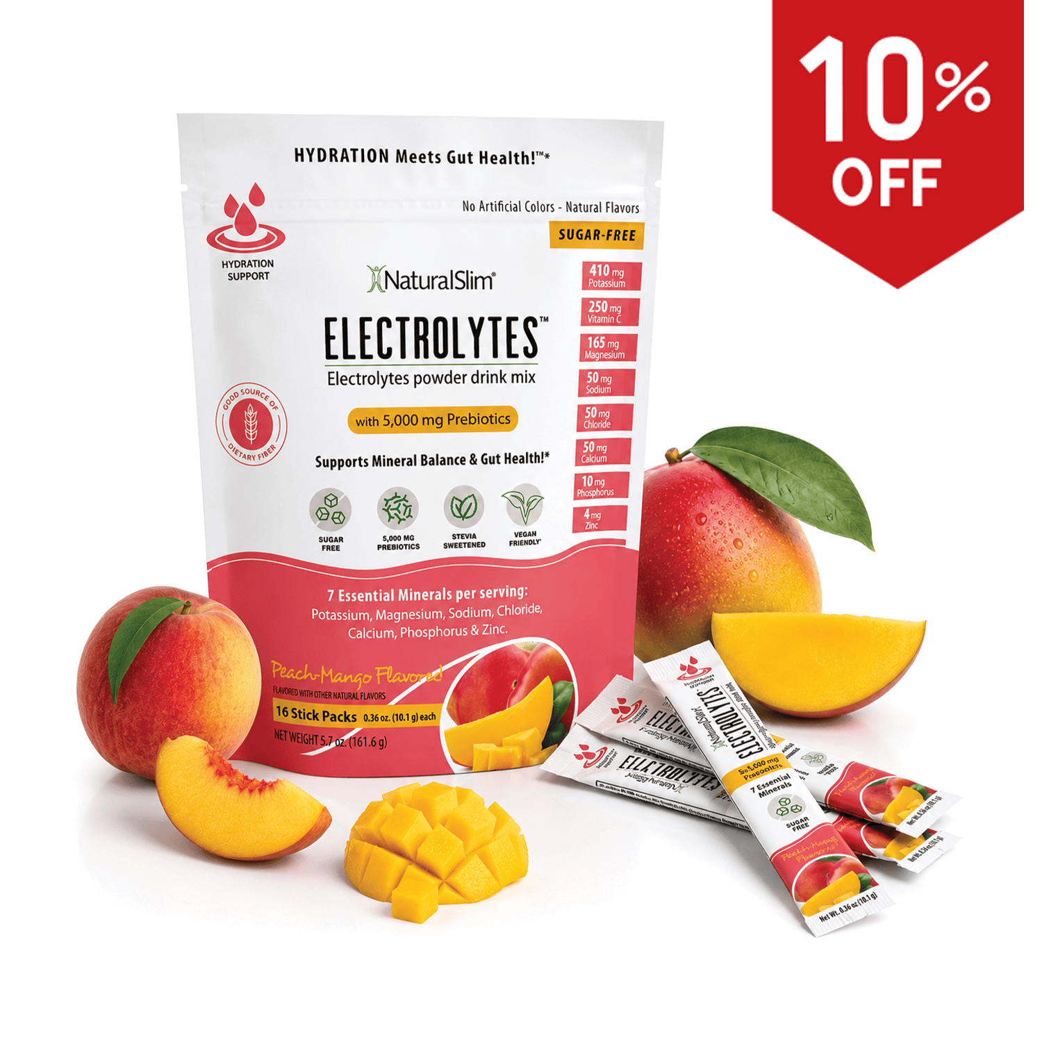 NaturalSlim® ELECTROLYTES™ - Peach-Mango Flavored El-poder-del-metabolismo-frank-suarez adelgazar naturalmente metabolismotv unimetab candiseptic kit de candida mejorar el metabolismo y la salud