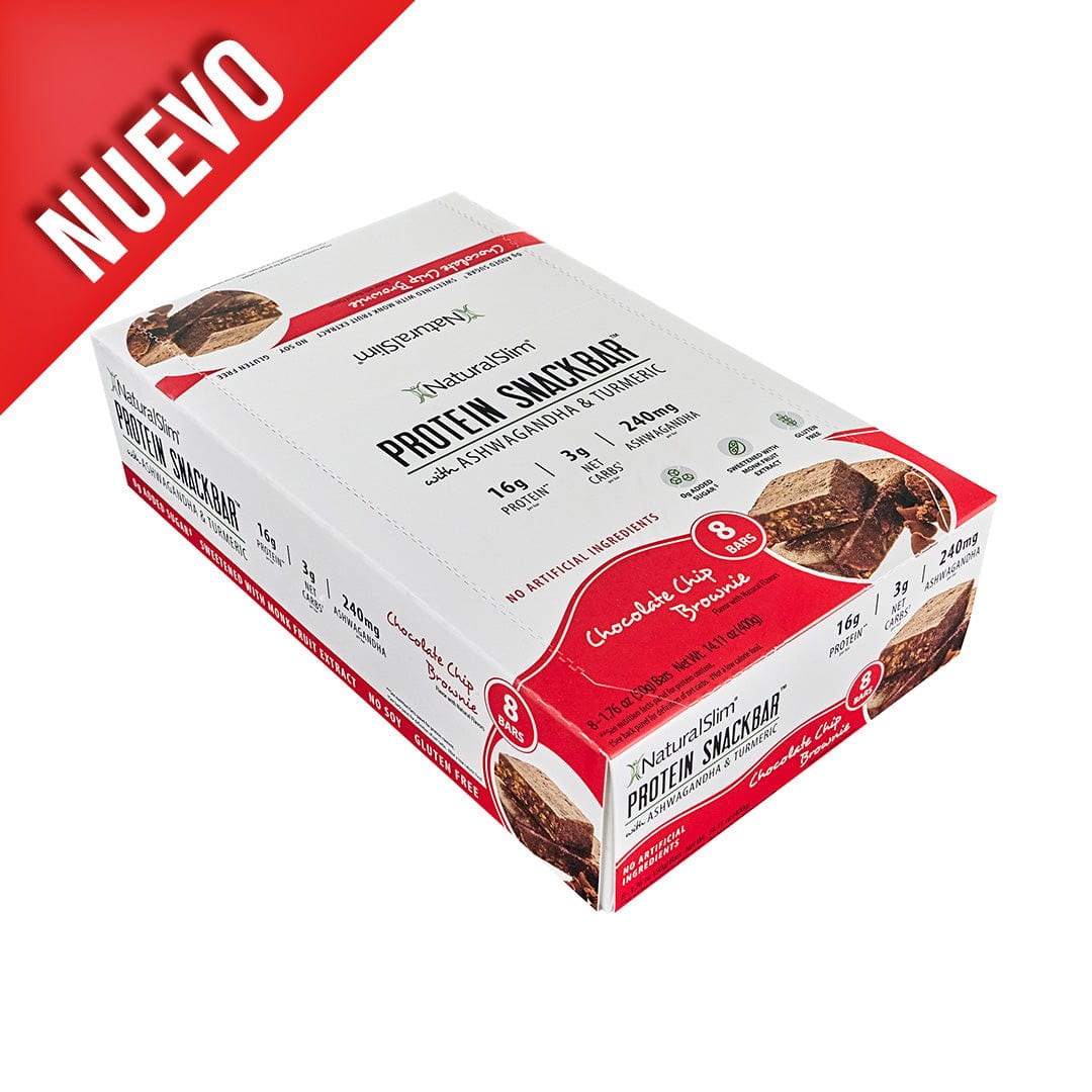 NaturalSlim® Protein Snackbar™ Chocolate Chip Brownie | Barras de proteína El-poder-del-metabolismo-frank-suarez adelgazar naturalmente metabolismotv unimetab candiseptic kit de candida mejorar el metabolismo y la salud