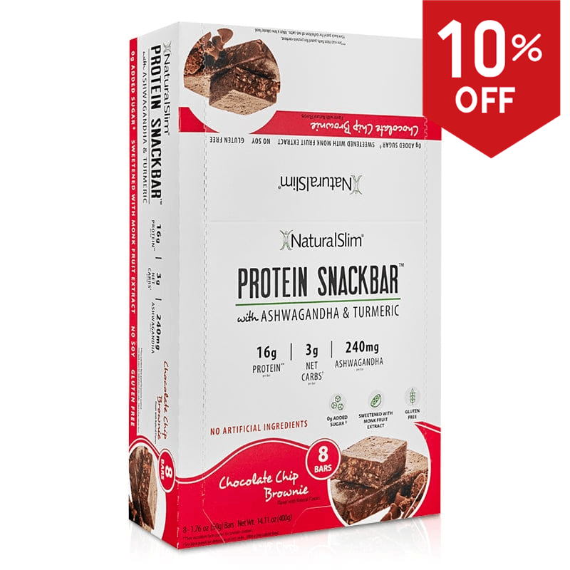NaturalSlim® Protein Snackbar™ Chocolate Chip Brownie | Barras de proteína El-poder-del-metabolismo-frank-suarez adelgazar naturalmente metabolismotv unimetab candiseptic kit de candida mejorar el metabolismo y la salud