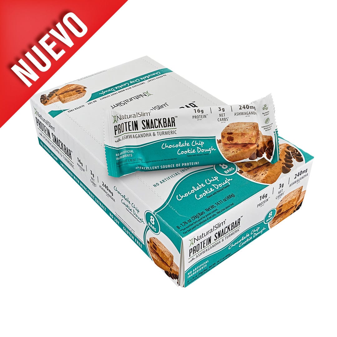 NaturalSlim® Protein Snackbar™ Chocolate Chip Cookie Dough | Barras de proteína El-poder-del-metabolismo-frank-suarez adelgazar naturalmente metabolismotv unimetab candiseptic kit de candida mejorar el metabolismo y la salud