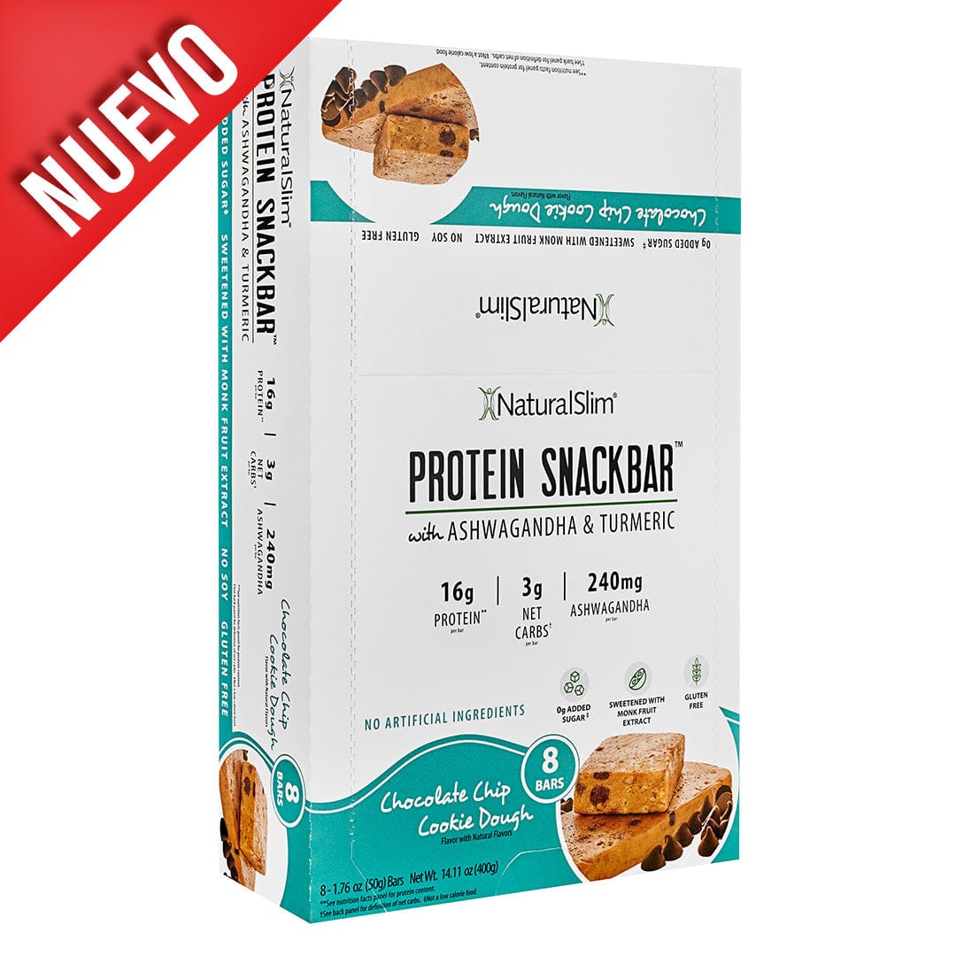 NaturalSlim® Protein Snackbar™ Chocolate Chip Cookie Dough | Barras de proteína El-poder-del-metabolismo-frank-suarez adelgazar naturalmente metabolismotv unimetab candiseptic kit de candida mejorar el metabolismo y la salud