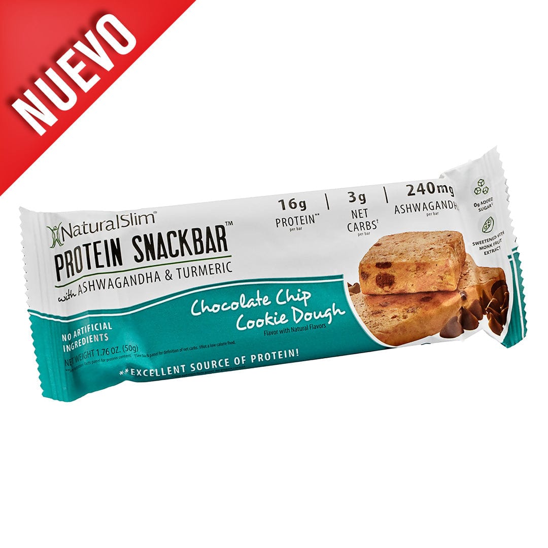 NaturalSlim® Protein Snackbar™ Chocolate Chip Cookie Dough | Barras de proteína El-poder-del-metabolismo-frank-suarez adelgazar naturalmente metabolismotv unimetab candiseptic kit de candida mejorar el metabolismo y la salud