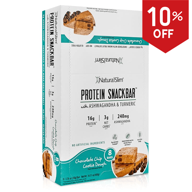 NaturalSlim® Protein Snackbar™ Chocolate Chip Cookie Dough | Barras de proteína El-poder-del-metabolismo-frank-suarez adelgazar naturalmente metabolismotv unimetab candiseptic kit de candida mejorar el metabolismo y la salud