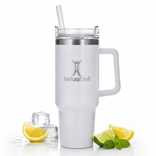 Cargar imagen en el visor de la galería, NaturalSlim® Tumbler (Limited Edition White) - Vaso térmico de acero inoxidable | 40 oz El-poder-del-metabolismo-frank-suarez adelgazar naturalmente metabolismotv unimetab candiseptic kit de candida mejorar el metabolismo y la salud
