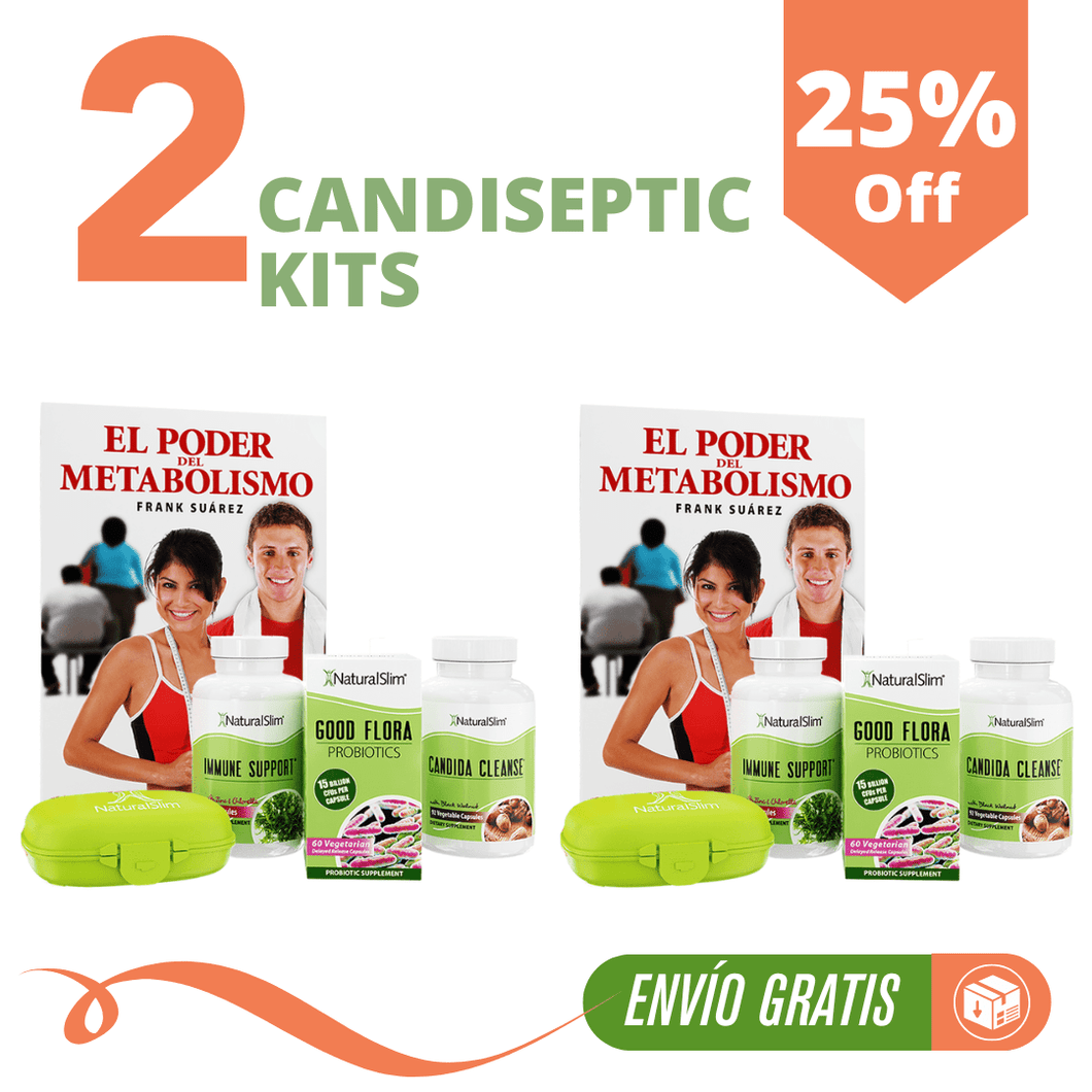 COMBO 25% OFF - ¡Oferta Especial! 2 Candiseptic® Kits | Limpieza de Hongo Candida Albicans y libro de Frank Suárez | Envío GRATIS