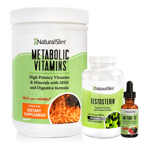 OFERTA Combo Energía Masculina: Testosterin, Metab-12, Metabolic Vitamins & Protein Snackbar Peanut-Butter-Chocolate| Envío GRATIS